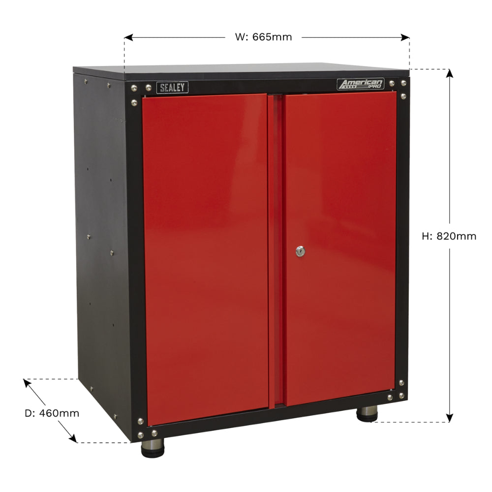 American PRO Modular Cabinet with Worktop 2 Door 665mm APMS81 5