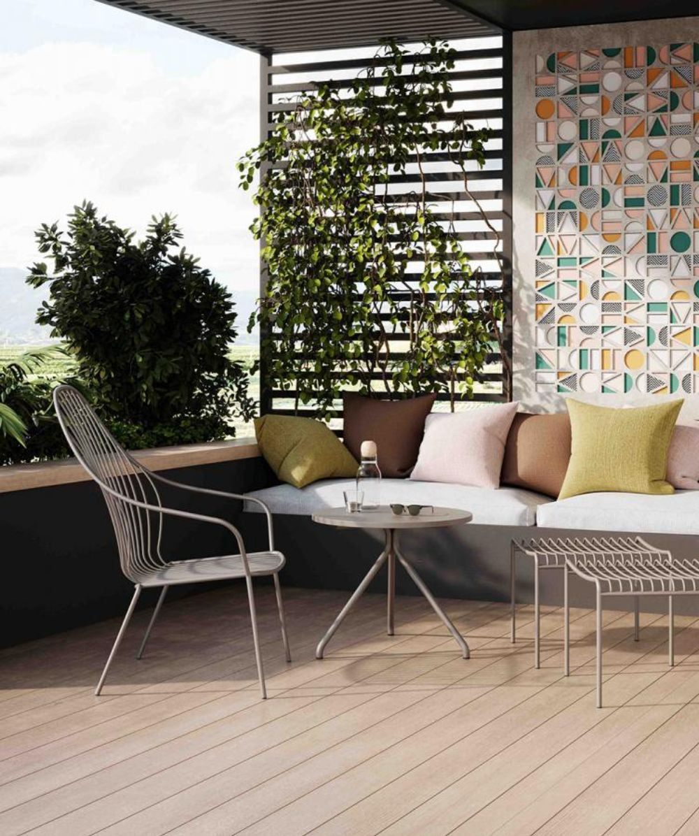 Amitha Outdoor Lounge Chair With Cushion And Footrest In Veranda Setting