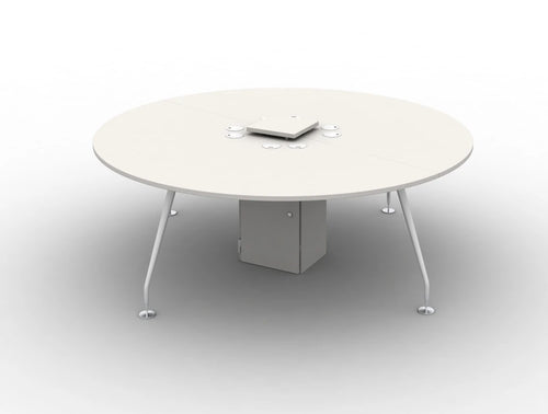 Arthur 4 Person Round Desking System With Steel Legs