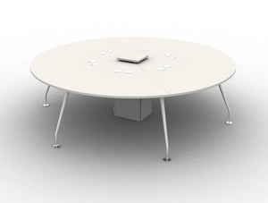 Arthur 6 Person Round Desk With Steel Legs