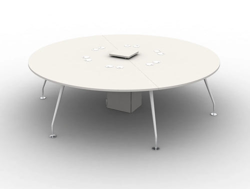 Arthur 6 Person Round Desk With Steel Legs