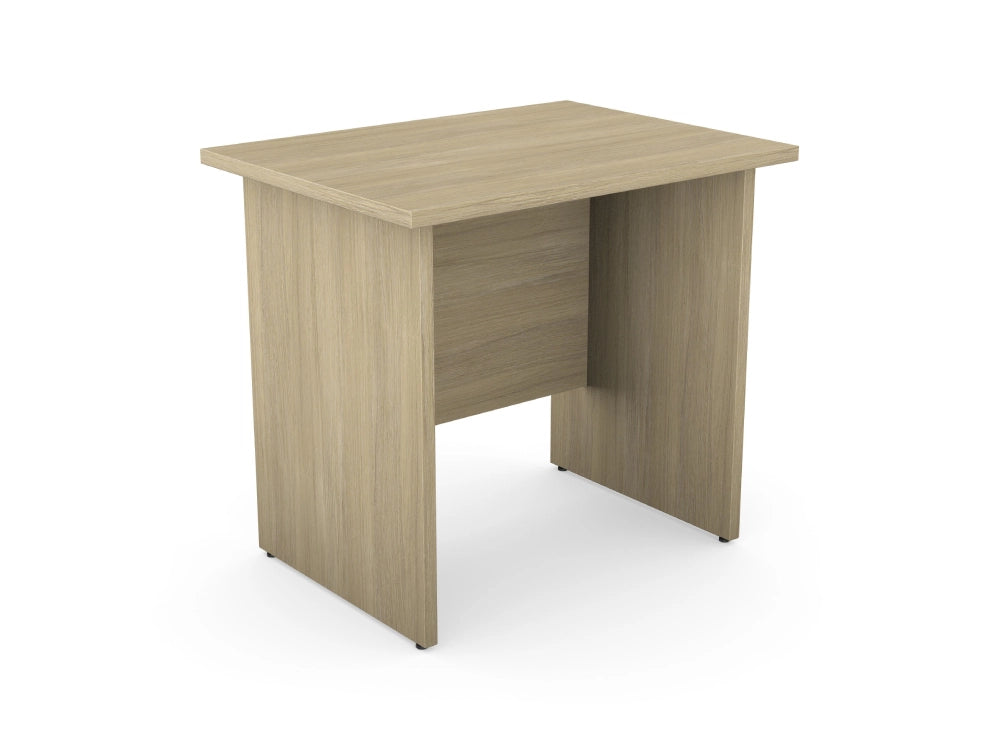 Ashford Return Office Desk With Panel Leg In Light Oak Finish