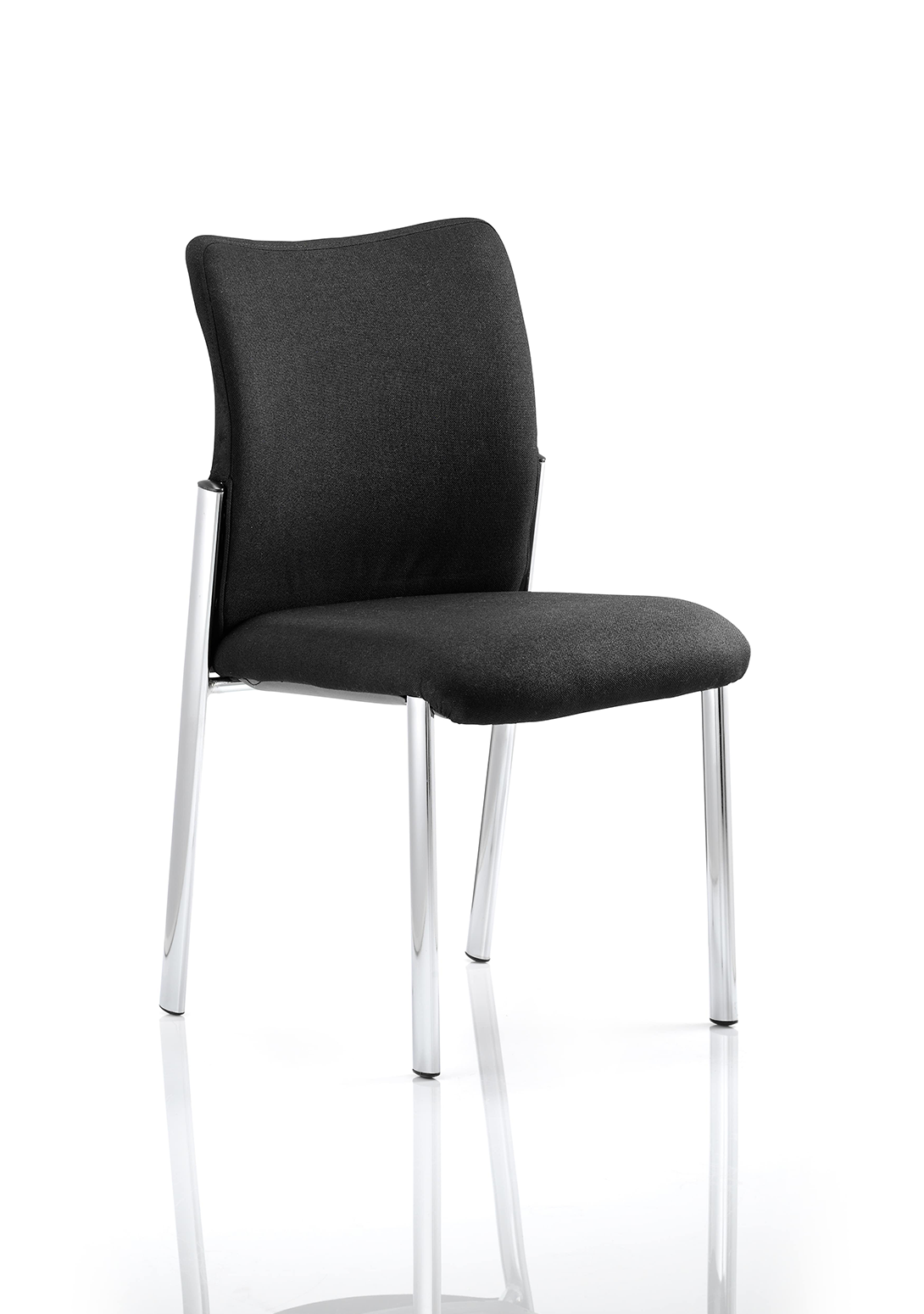 Academy Visitor Chair Black Fabric Back Without Arms 