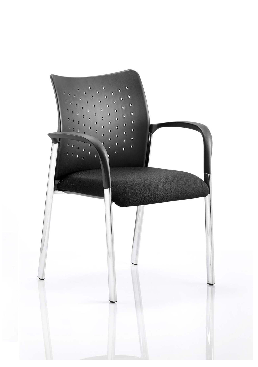 Academy Visitor Chair Black Fabric Back Without Arms 