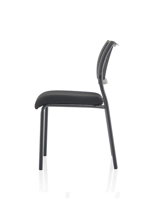 Brunswick Visitor Chair Black Fabric Without Arms Black Frame Image 3