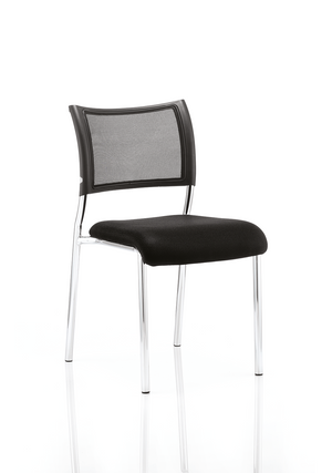 Brunswick Visitor Chair Black Fabric Without Arms Chrome Frame Image 2