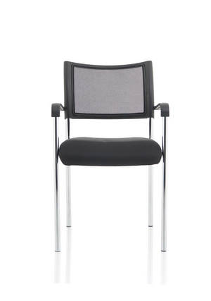 Brunswick Visitor Chair Black Fabric With Arms Chrome Frame Image 4