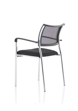 Brunswick Visitor Chair Black Fabric With Arms Chrome Frame Image 6