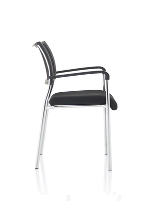 Brunswick Visitor Chair Black Fabric With Arms Chrome Frame Image 8