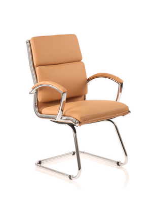 Classic Cantilever Chair Tan With Arms