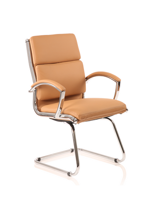 Classic Cantilever Chair Tan With Arms Image 2