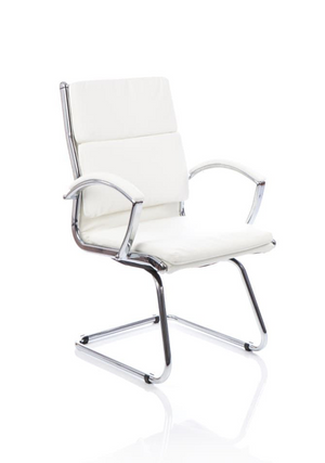 Classic Cantilever Chair White With Arms Image 2