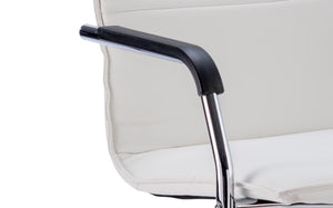 Echo Cantilever Chair White Soft Bonded Leather With Arms Image 3
