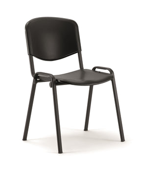 ISO Stacking Chair Black Poly Black Frame 