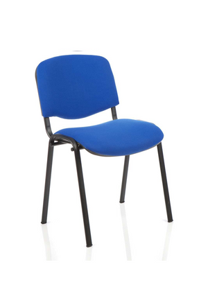 ISO Stacking Chair Blue Fabric Black Frame 