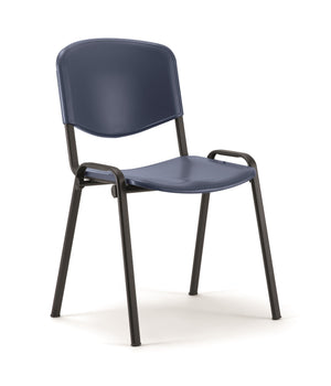ISO Stacking Chair Blue Poly Black Frame 