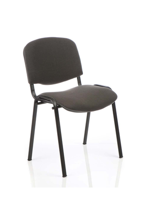 ISO Stacking Chair Charcoal Fabric Black Frame 