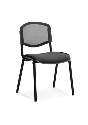 ISO Stacking Chair Mesh Back Black Fabric Black Frame Image 2