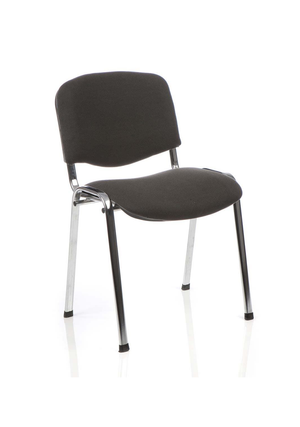 ISO Stacking Chair Charcoal Fabric Chrome Frame Image 2