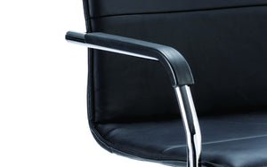 Echo Cantilever Chair Black Soft Bonded Leather With Arms Image 3