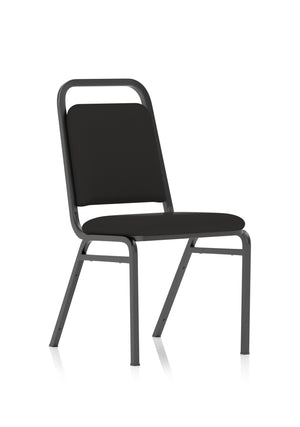 Banqueting Stacking Visitor Chair Black Frame Black Fabric Image 2