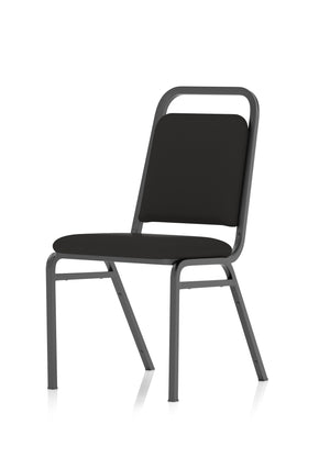 Banqueting Stacking Visitor Chair Black Frame Black Fabric Image 4