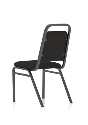 Banqueting Stacking Visitor Chair Black Frame Black Fabric Image 6
