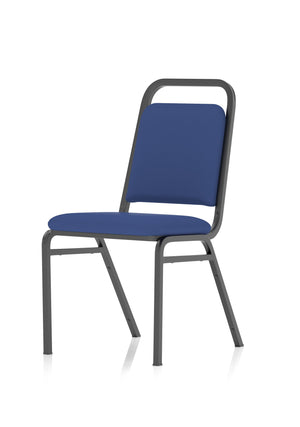 Banqueting Stacking Visitor Chair Black Frame Blue Fabric Image 4