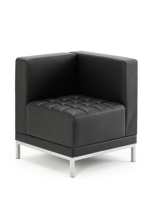 Infinity Modular Corner Unit Sofa Chair Black Soft Bonded Leather Image 2