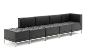 Infinity Modular Corner Unit Sofa Chair Black Soft Bonded Leather Image 7