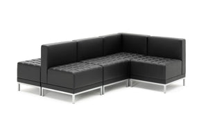 Infinity Modular Corner Unit Sofa Chair Black Soft Bonded Leather Image 4
