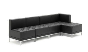 Infinity Modular Corner Unit Sofa Chair Black Soft Bonded Leather Image 6