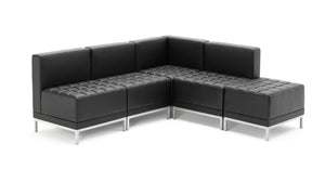 Infinity Modular Corner Unit Sofa Chair Black Soft Bonded Leather Image 11