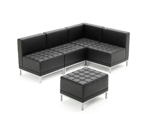 Infinity Modular Corner Unit Sofa Chair Black Soft Bonded Leather Image 8