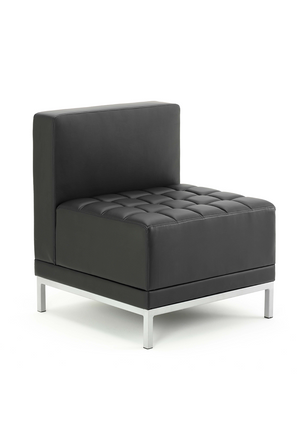 Infinity Modular Straight Back Sofa Chair Black Soft Bonded Leather Image 2
