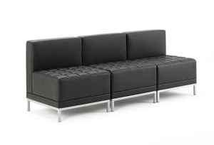 Infinity Modular Straight Back Sofa Chair Black Soft Bonded Leather Image 5