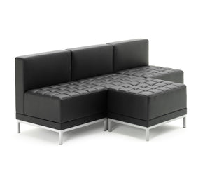 Infinity Modular Straight Back Sofa Chair Black Soft Bonded Leather Image 7