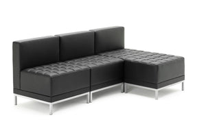 Infinity Modular Straight Back Sofa Chair Black Soft Bonded Leather Image 8