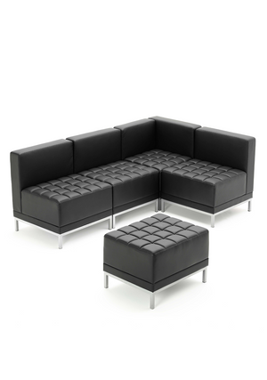Infinity Modular Straight Back Sofa Chair Black Soft Bonded Leather Image 3