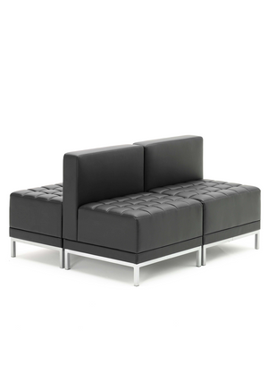 Infinity Modular Straight Back Sofa Chair Black Soft Bonded Leather Image 4