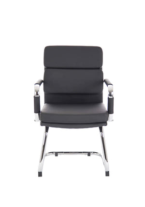 Advocate Visitor Chair Black Soft Bonded Leather With Arms Image 3
