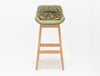 Baltic Soft Duo High Stool with Four Wooden Legs