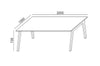 Balwoo Rectangular Meeting Table 4 Dimensions