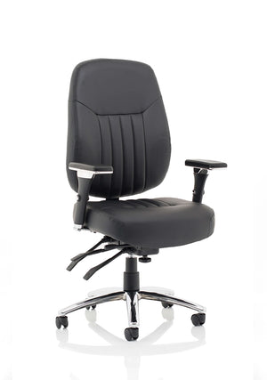 Barcelona Deluxe High Back Task Operator Office Chair With Arms In Sumptuous Blue Fabric OP000241 1