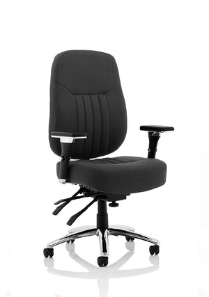 Barcelona Deluxe High Back Task Operator Office Chair With Arms In Sumptuous Blue Fabric OP000242 9