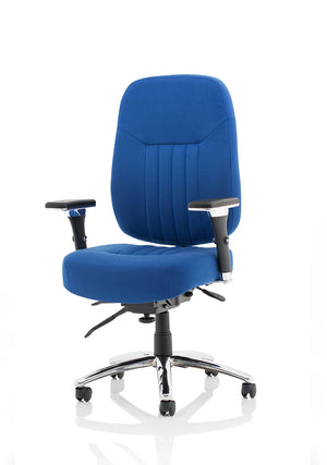 Barcelona Deluxe High Back Task Operator Office Chair With Arms In Sumptuous Blue Fabric OP000243 4