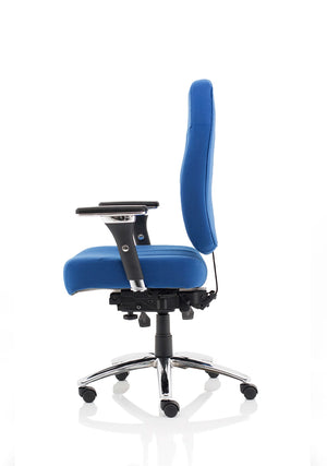 Barcelona Deluxe High Back Task Operator Office Chair With Arms In Sumptuous Blue Fabric OP000243 5