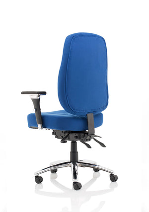 Barcelona Deluxe High Back Task Operator Office Chair With Arms In Sumptuous Blue Fabric OP000243 6