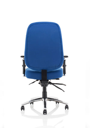 Barcelona Deluxe High Back Task Operator Office Chair With Arms In Sumptuous Blue Fabric OP000243 7