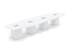 Barrel Shaped Meeting Room Table with Cube Legs 2
